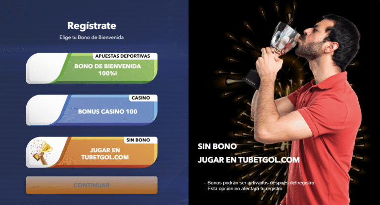Registro, pagos y bonos en BetGol