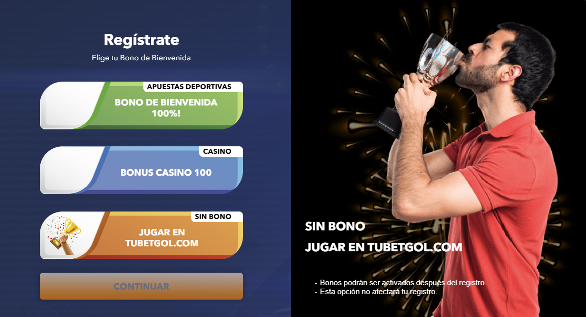 Registro, pagos y bonos en BetGol